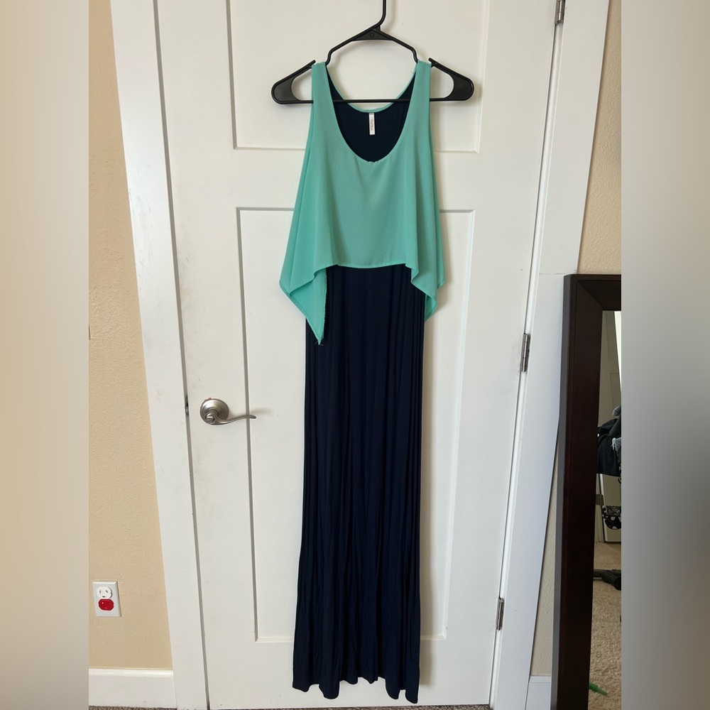 Maternity: Elegant Two-Tone Maxi Dress